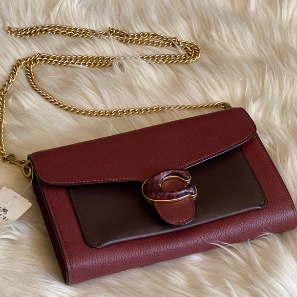 C4203 - Coach Tabby Chain Clutch in Colorblock with Snakeskin Detail - Picture 2 of 13